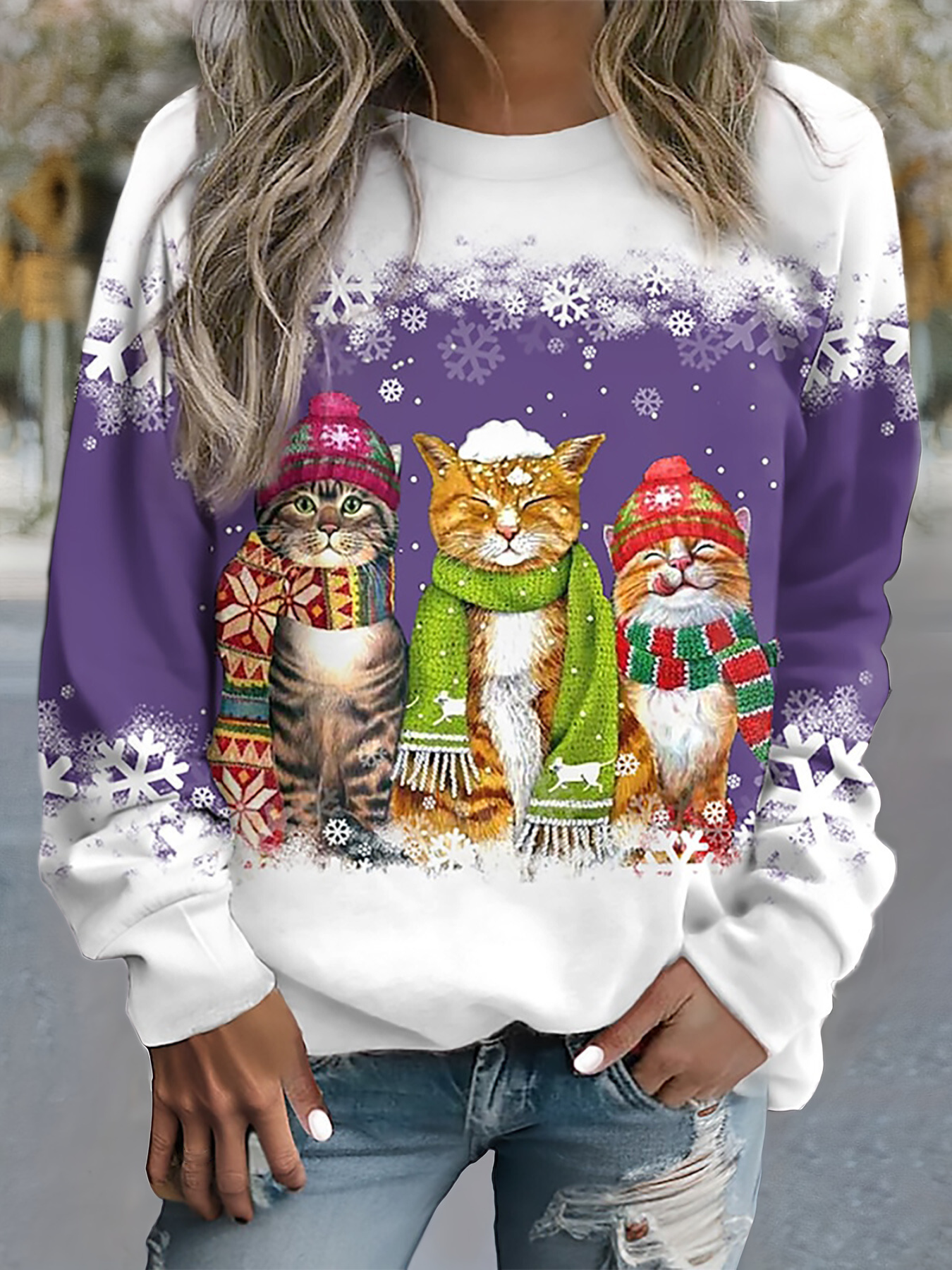 Winter Cats™ - Jultröja med kattmotiv